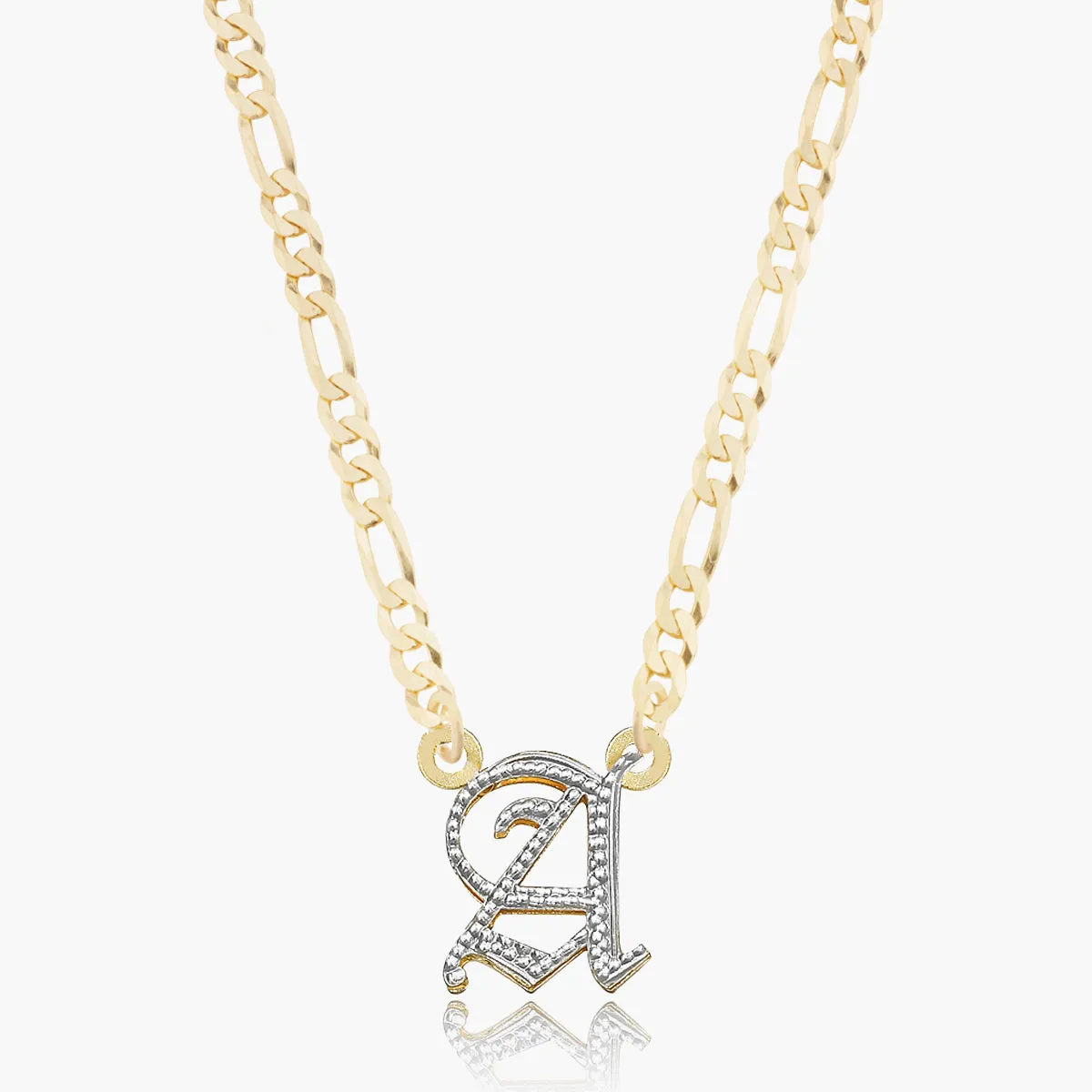 Double Plated Gothic Initial Necklace