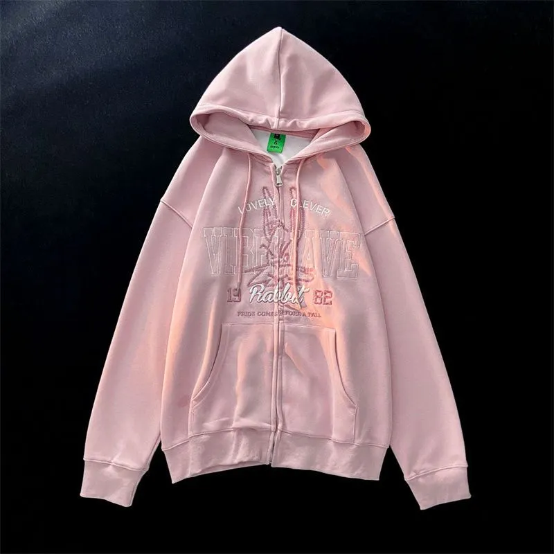 DressBetty - Retro Letter Embroidery Hoodie