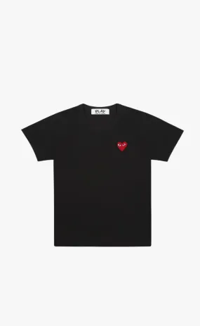 EMBROIDERED HART BLACK T-SHIRT