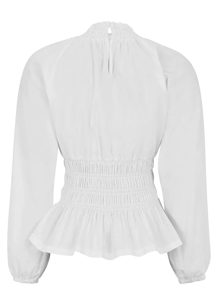 Esmé Studios Mabel Smock Blouse ES322-709 Bluse - White