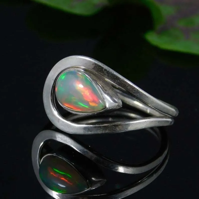 Ethiopian Opal Ring, Designer Ring, Gemstone Ring, Handmade Ring, Statement Ring, 925 Silver Ring, Boho Ring, Women Ring, Gift For Her