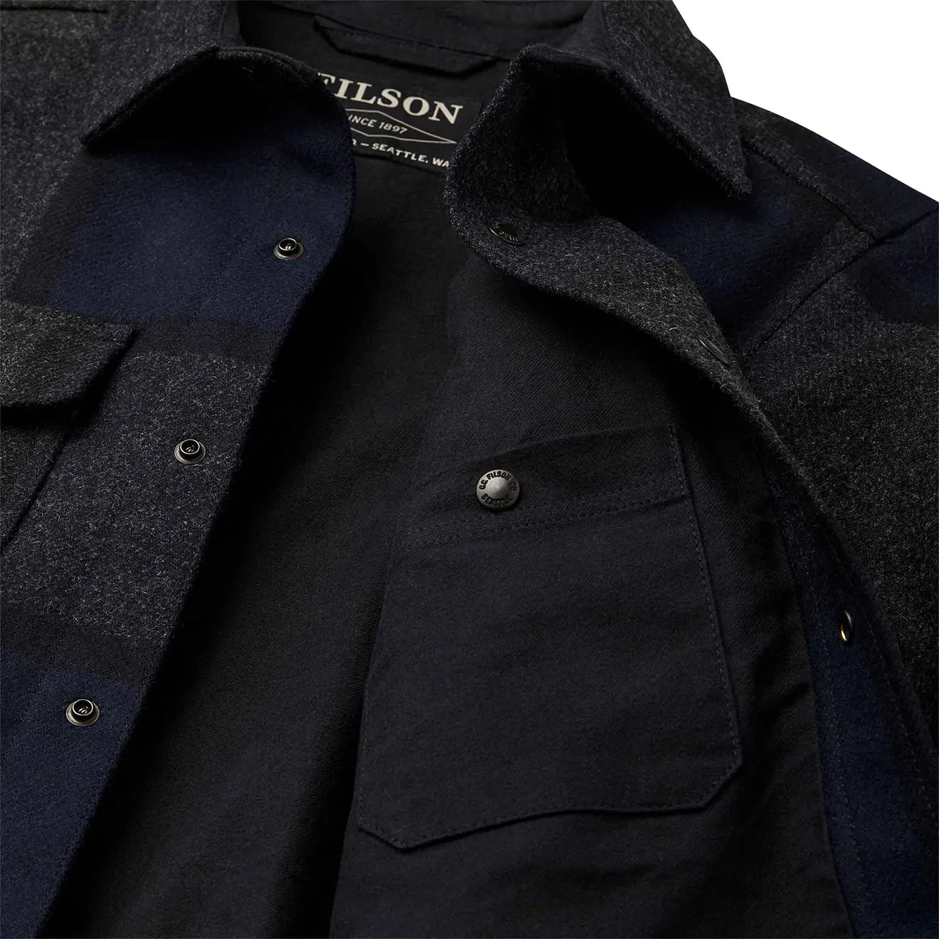 Filson Mackinaw Jac Shirt Navy Charcoal Plaid