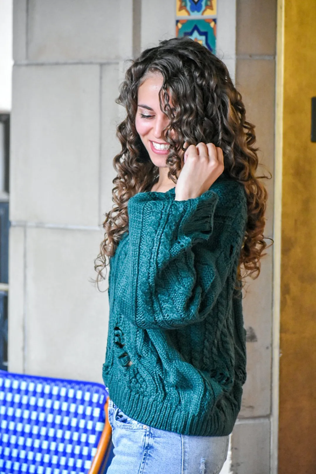 Gardens Hunter Green Knit Sweater