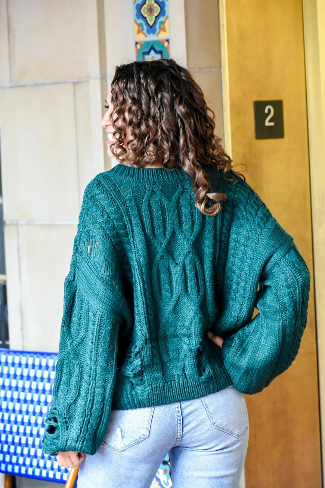 Gardens Hunter Green Knit Sweater