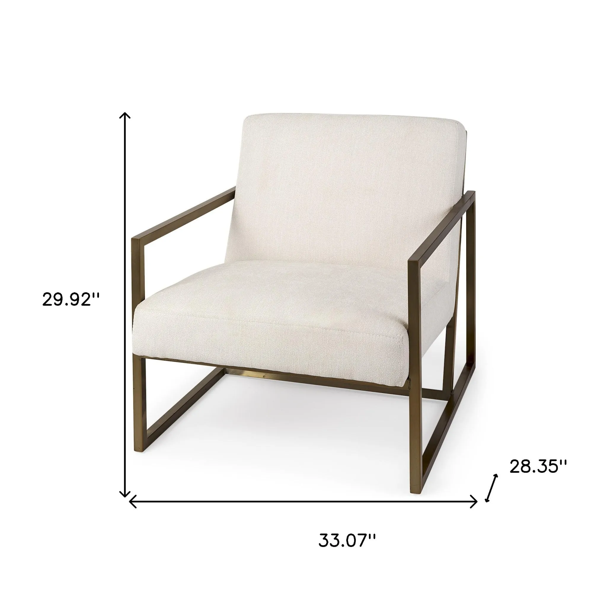 Geo Modern Cream And Gold Accent Or Side Chair