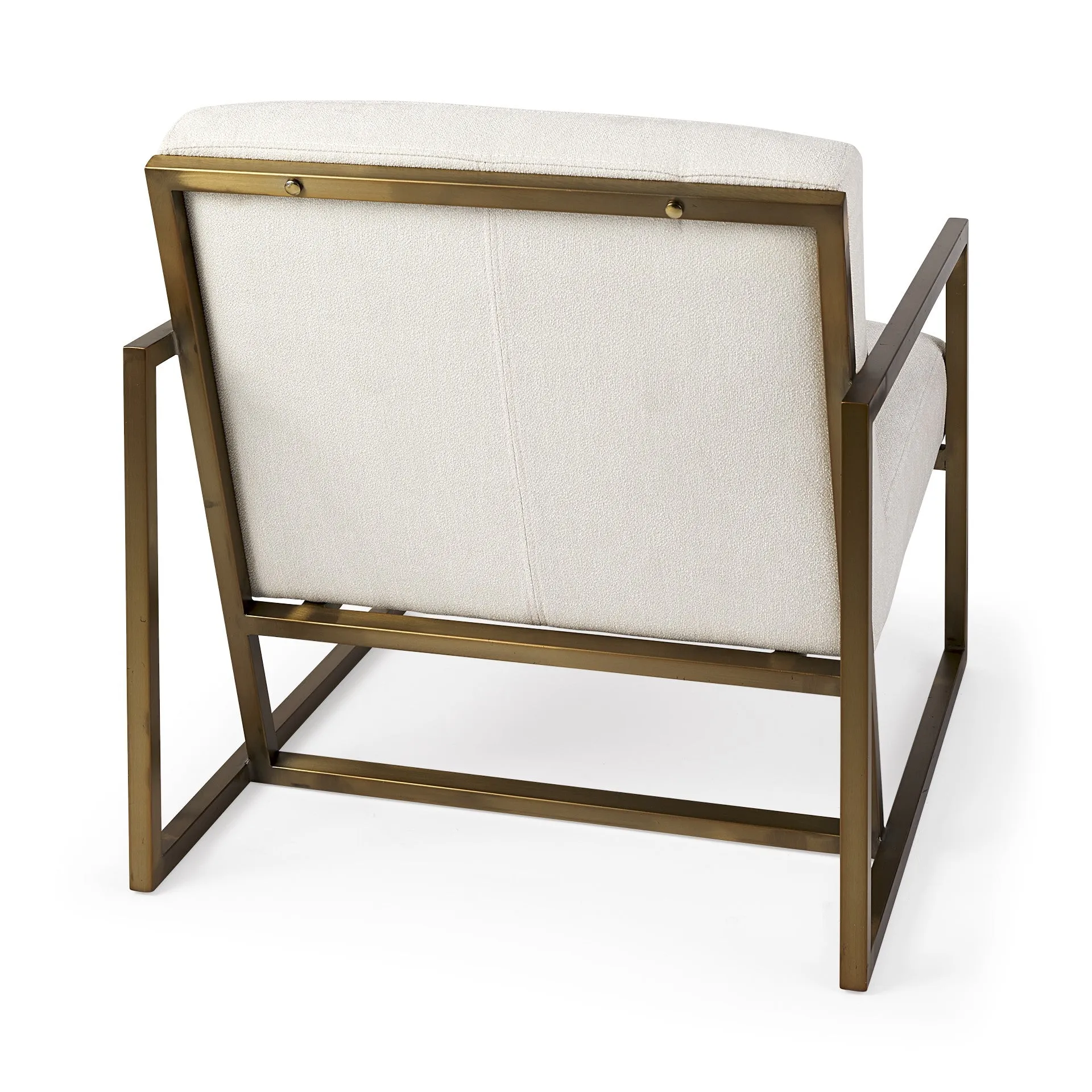 Geo Modern Cream And Gold Accent Or Side Chair