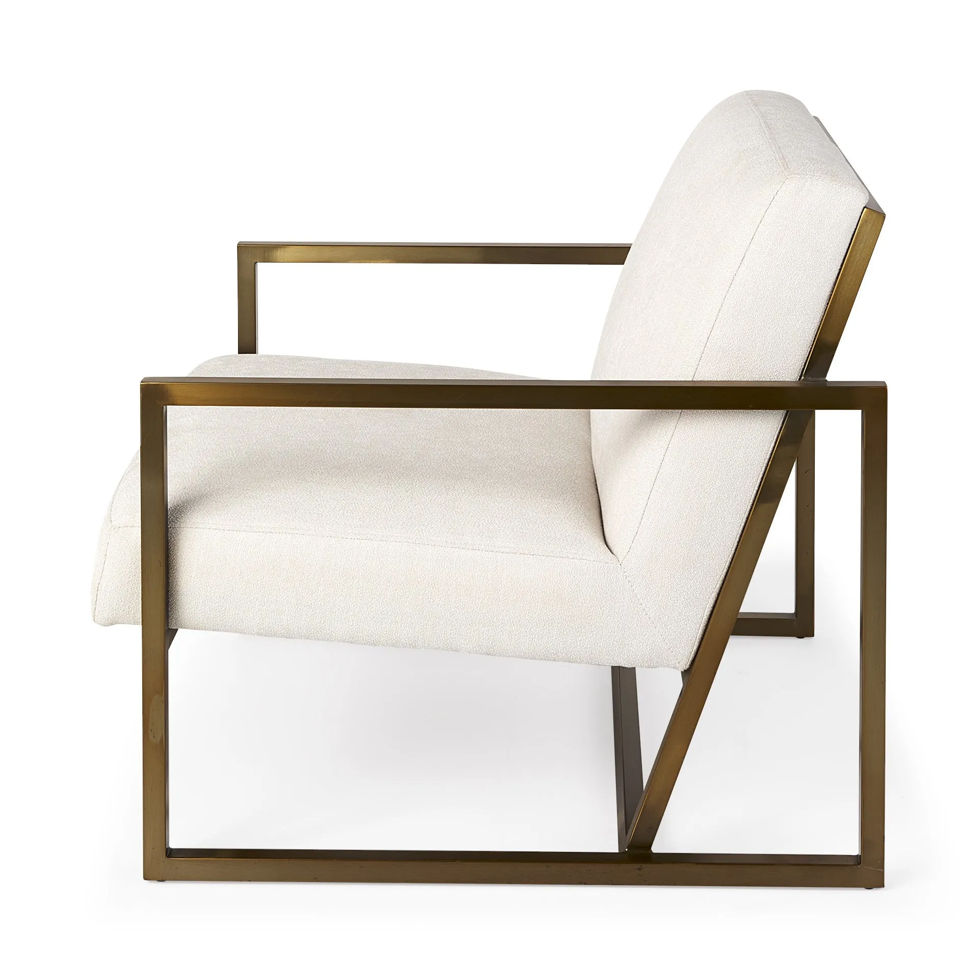 Geo Modern Cream And Gold Accent Or Side Chair