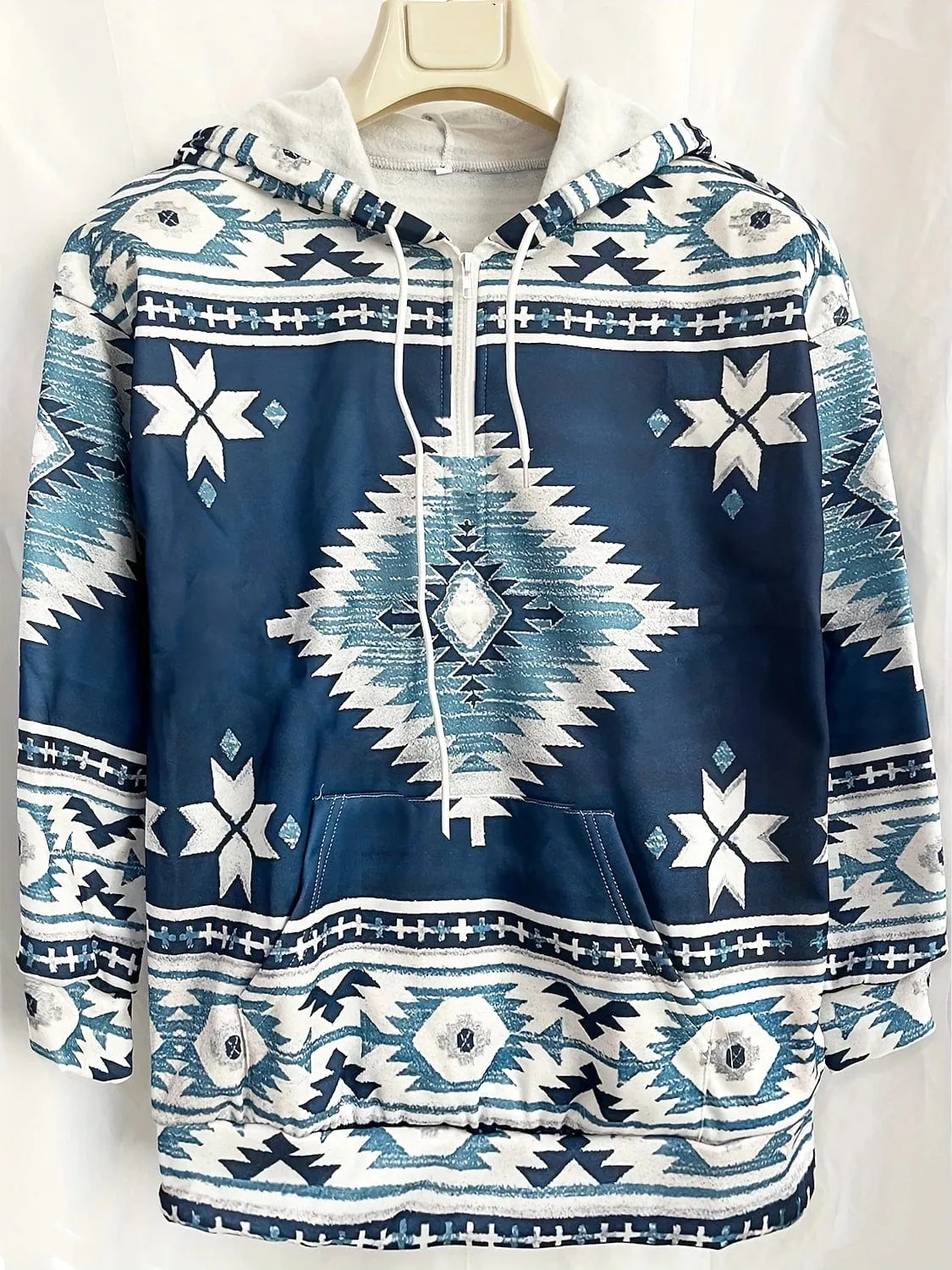 Geometric Tribal Aztecs Zip Up Hoodie Sweatshirt for Women