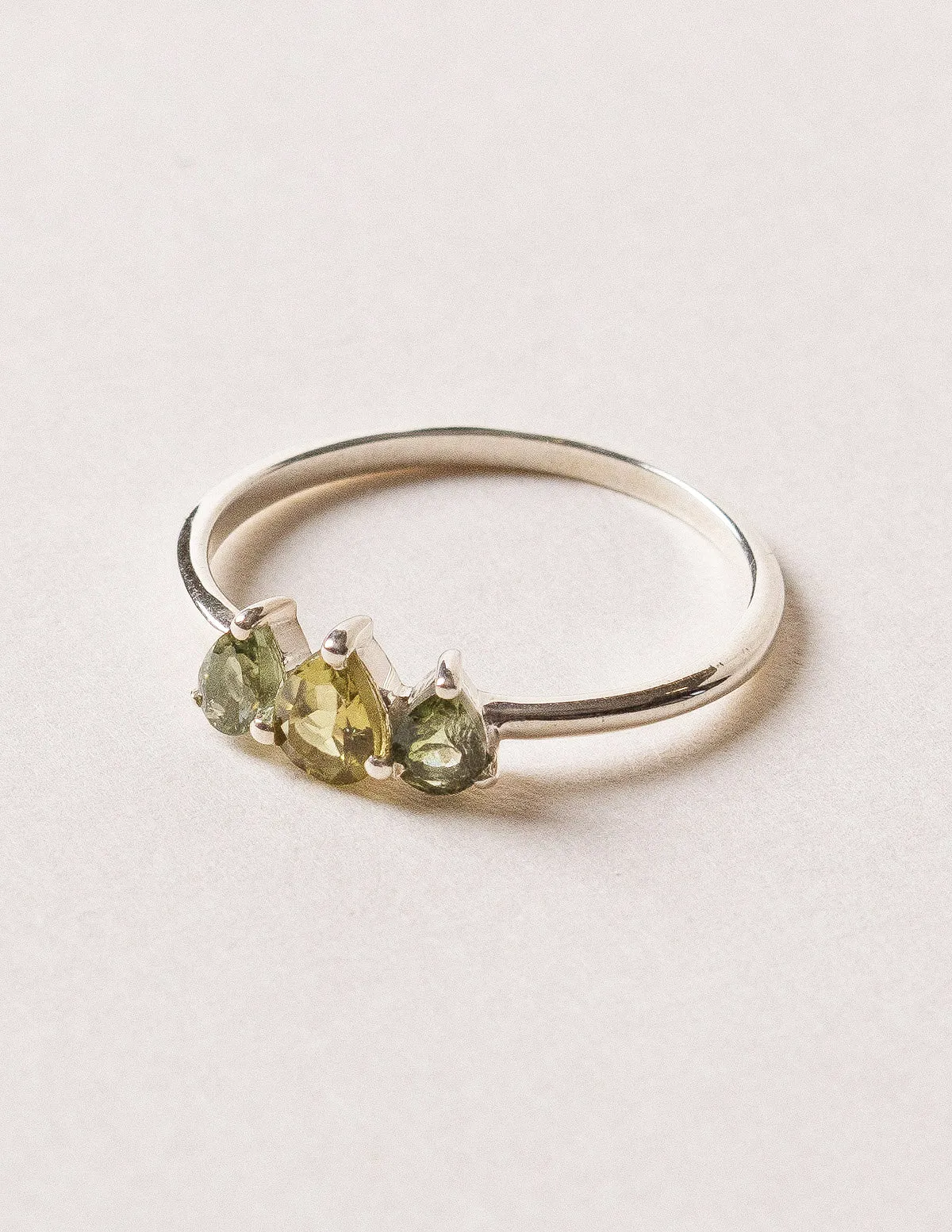 Green Tourmaline Gemstone Ring - Size 8