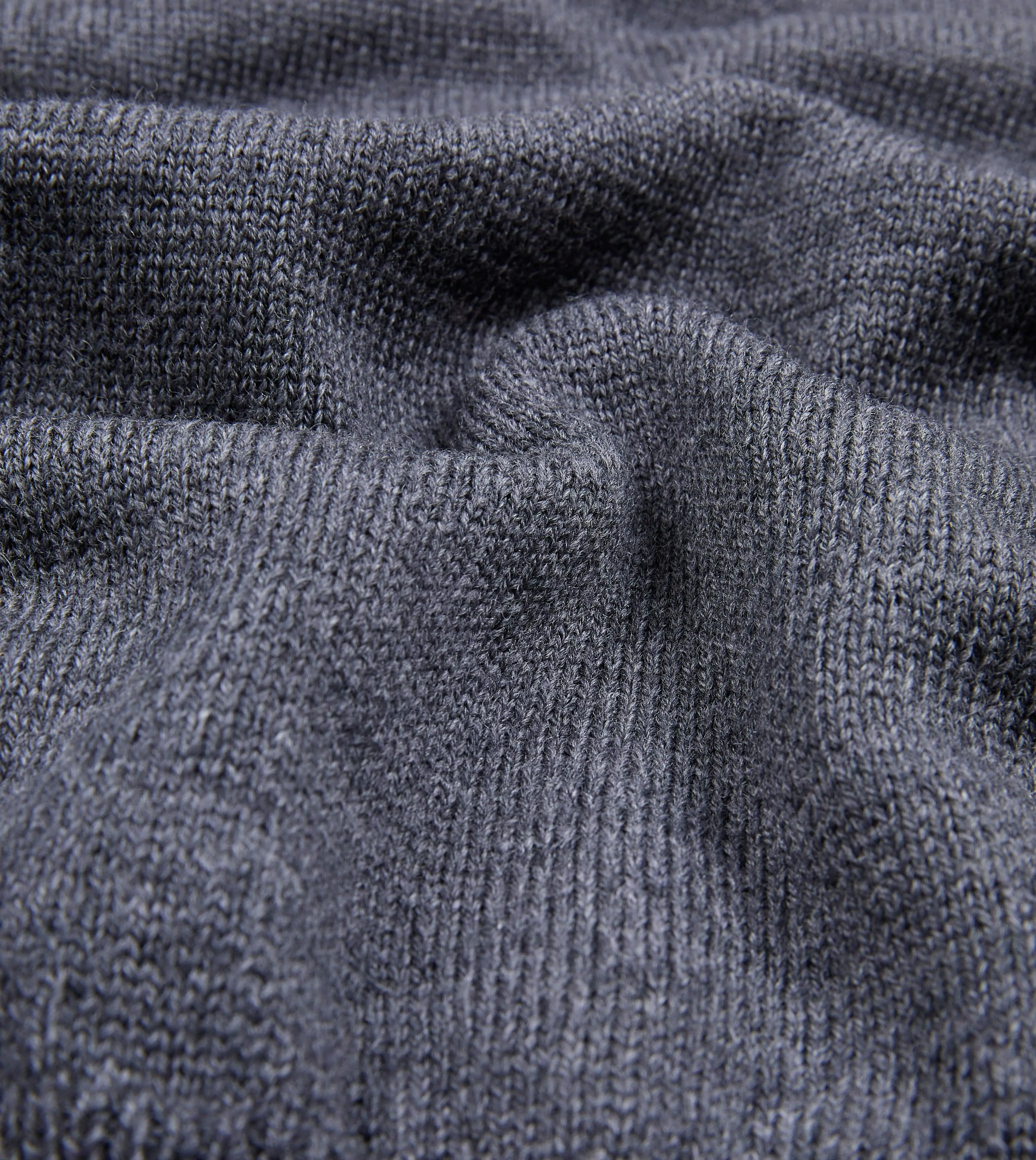 Grey Merino Wool V Neck Jumper