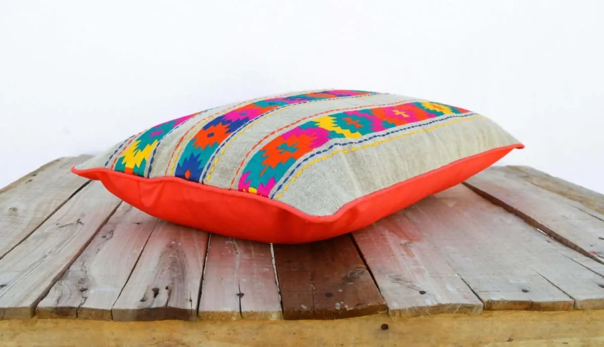 Hand embroidered Moroccan pillow cover