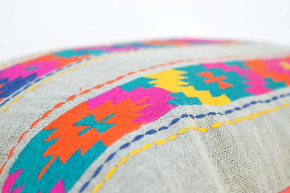 Hand embroidered Moroccan pillow cover