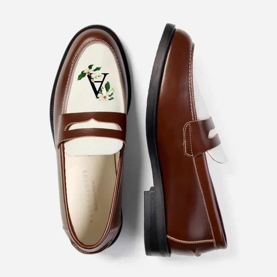 Hand-Painted Initial Penny Loafer - Men's