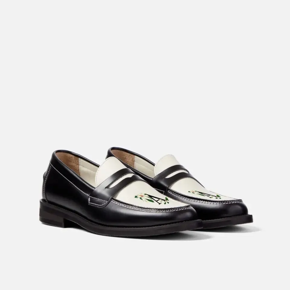 Hand-Painted Initial Penny Loafer - Women's