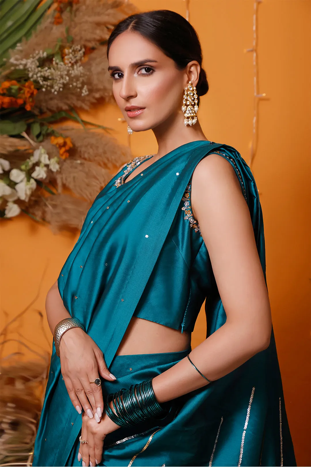 Handwork Embroidered Luxury Silk Saree | MEHRU | SR202172