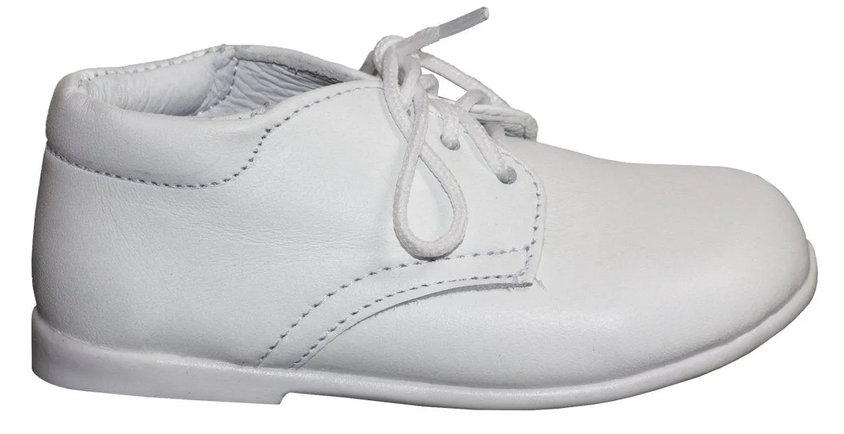 Infant White Round Toe Dress Shoe Lace Up - Noah