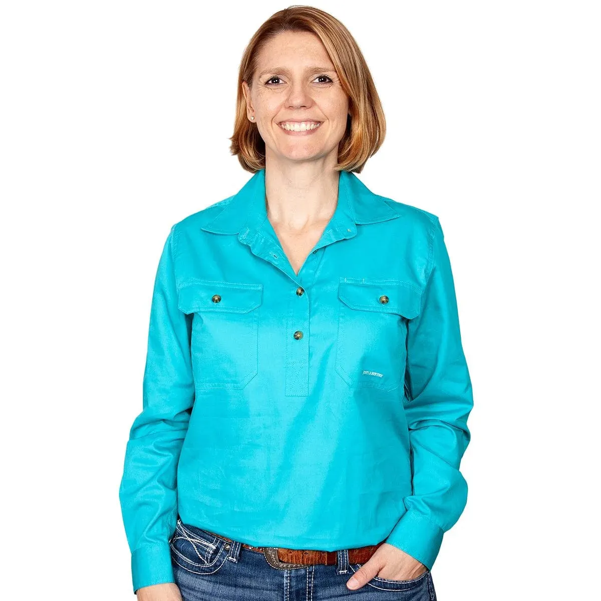 Just Country Workshirt Womens Jahna Half Button