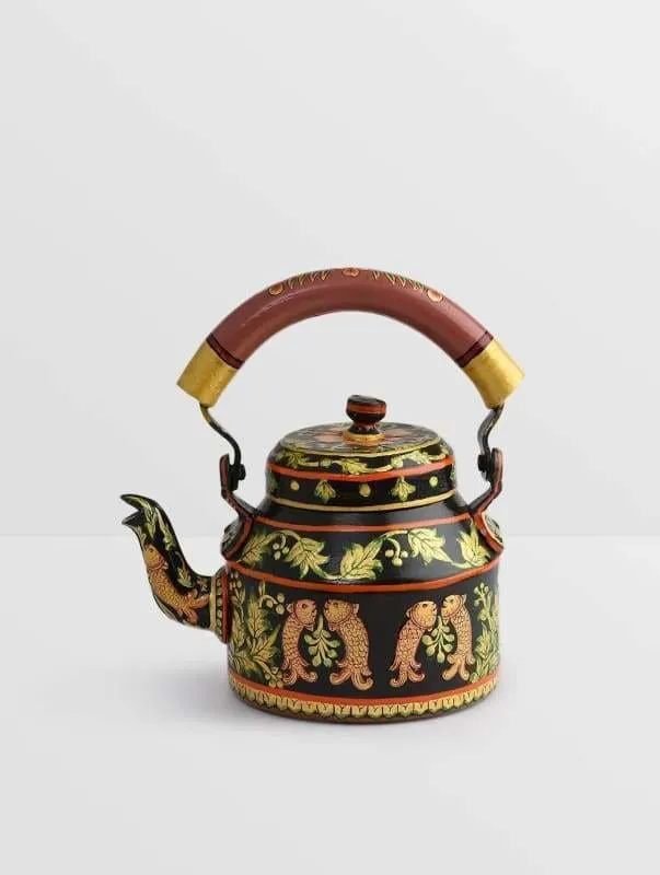 KAUSHALAM HAND PAINTED TEA CETTLE:GOLD FISH