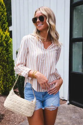 Kenzie Striped Shirt, Desert Stripe | Velvet Heart