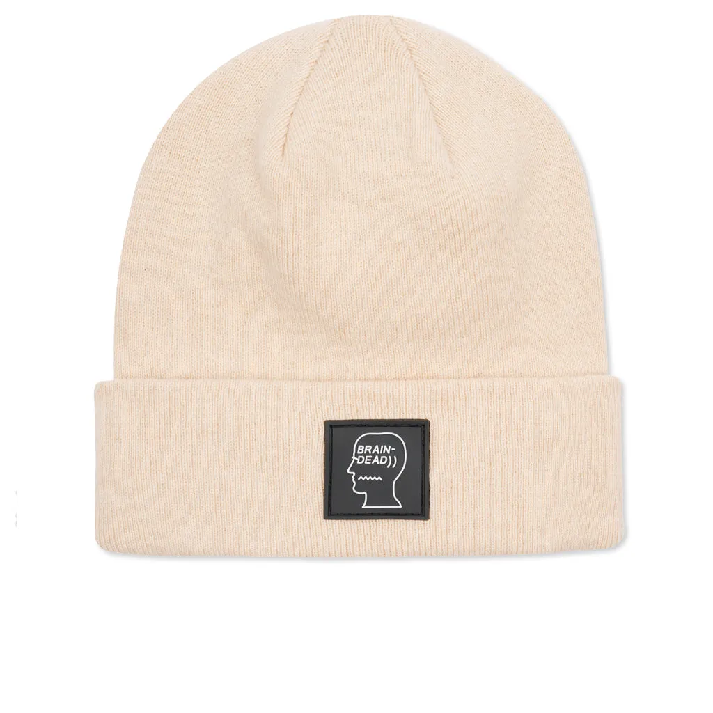 Logo Head Wool Beanie - Cream