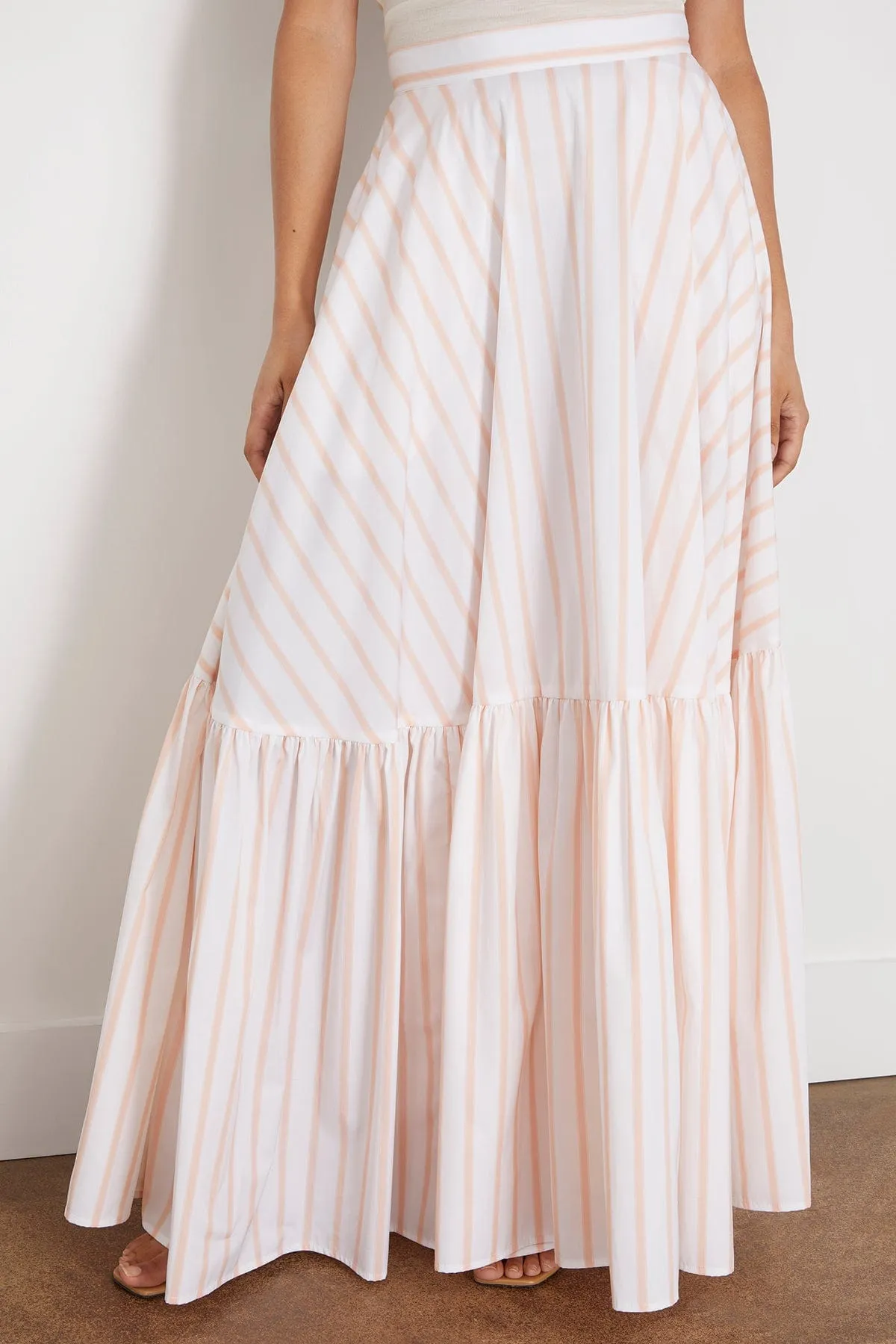 Long Skirt in Bellini Stripe