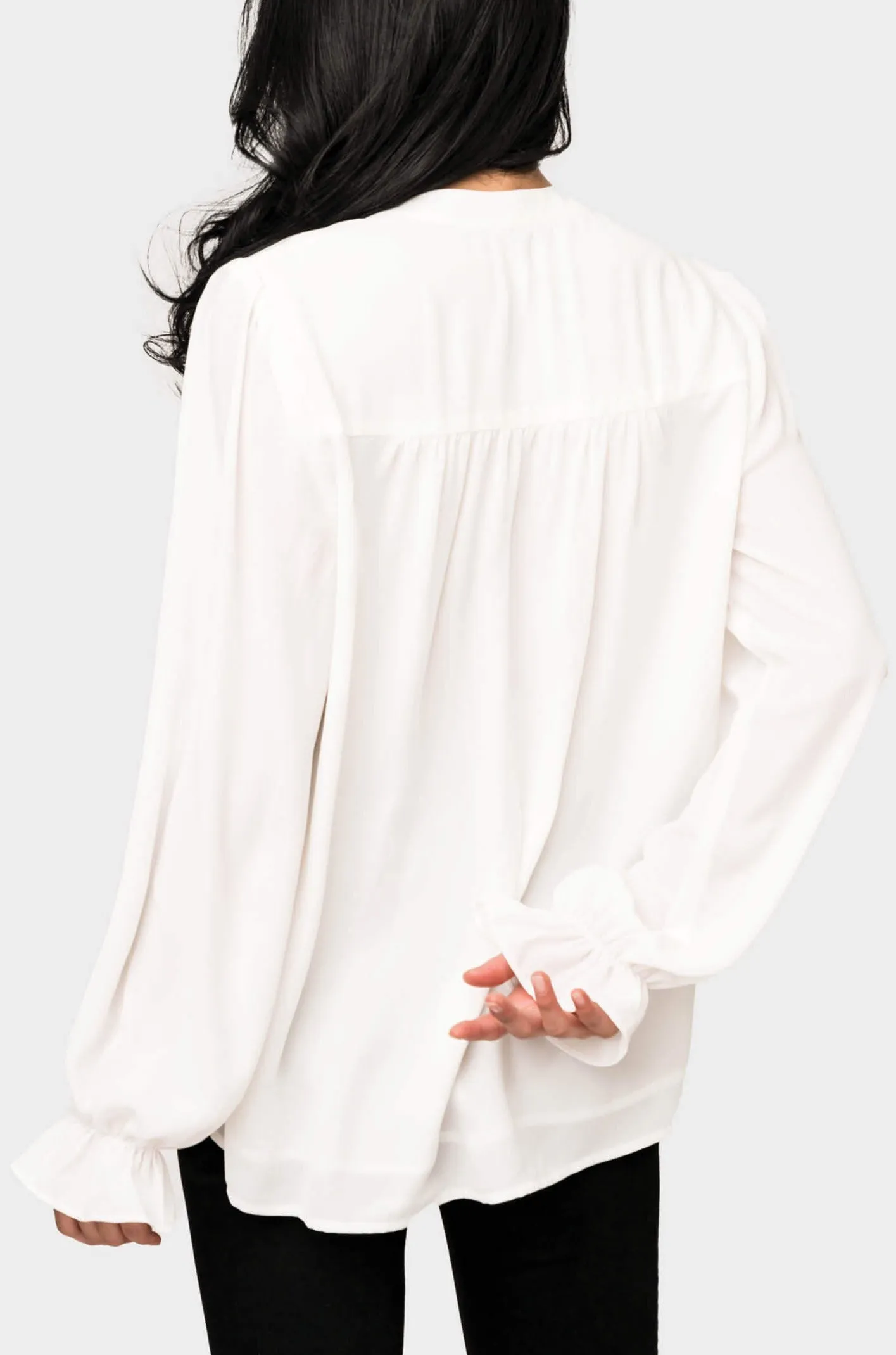 Long Sleeve Blouse with Ruffled Cuff