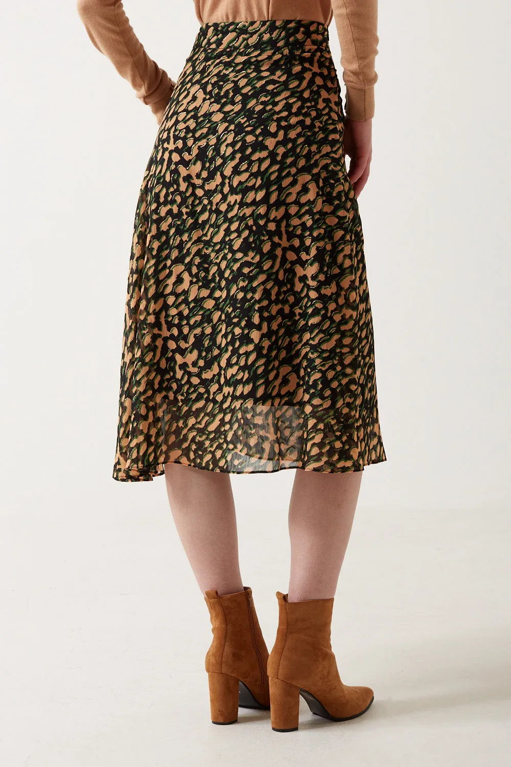 Marc Angelo Leopard A-Line Skirt