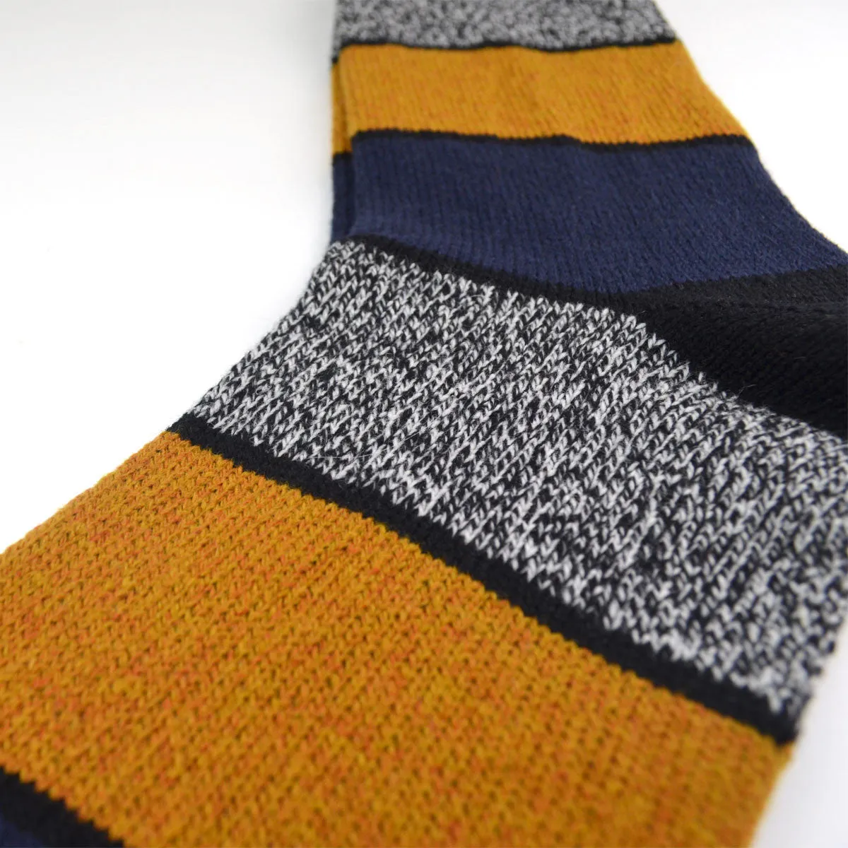 Marcomonde - Big Stripes Socks - Mustard / Black / Navy