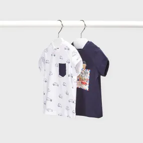 Mayoral Baby T-Shirt 2pc Set w/Print _Navy 1005-43