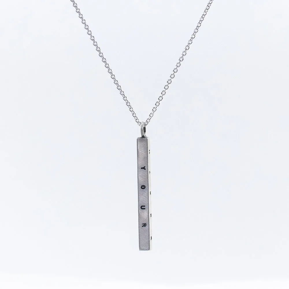 Medium Letter Pressed Bar Necklace