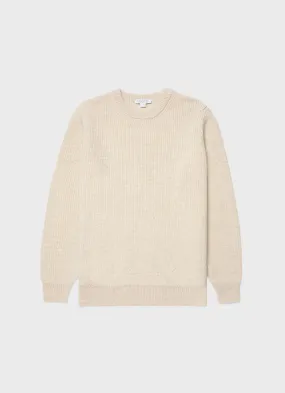 Men's Luxury British Wool Jumper in Natural Ecru