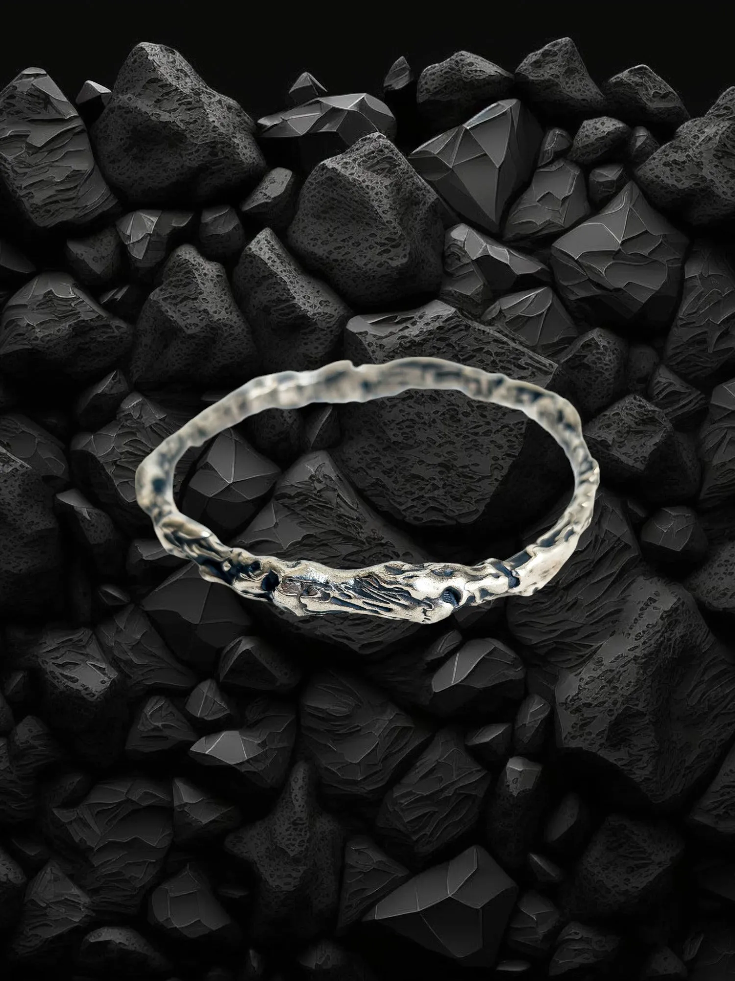 Molten Bangle - Sterling Silver