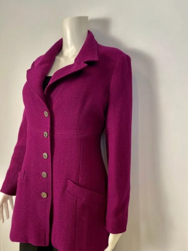 NWOT 97A, 1997 Fall Chanel Vintage Merlot Jacket Blazer FR 34 US 2/4