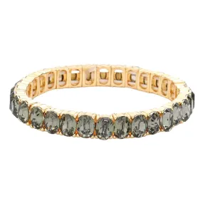 Oval Stone Cluster Stretch Evening Bracelet