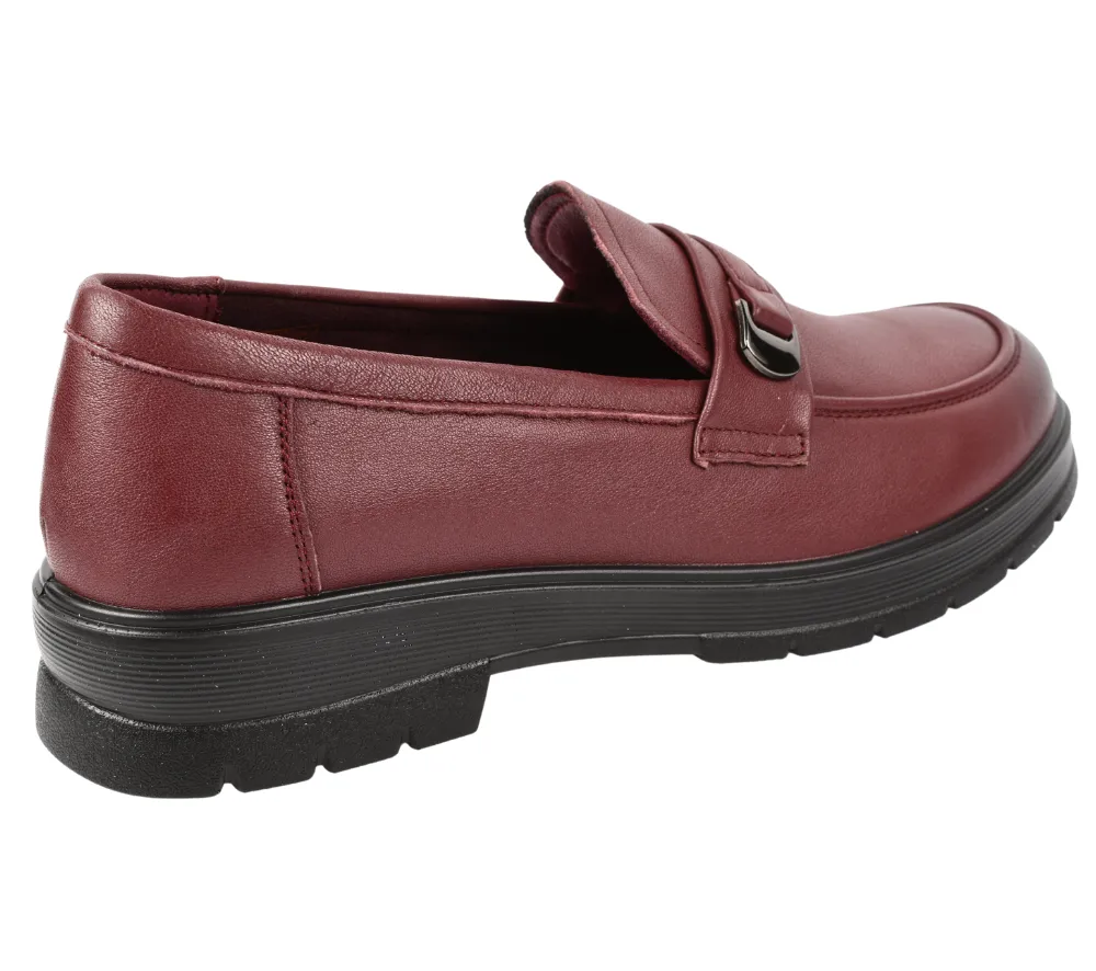 Pantofi casual, femei, FORMAZIONE, N701 bordo, piele naturala