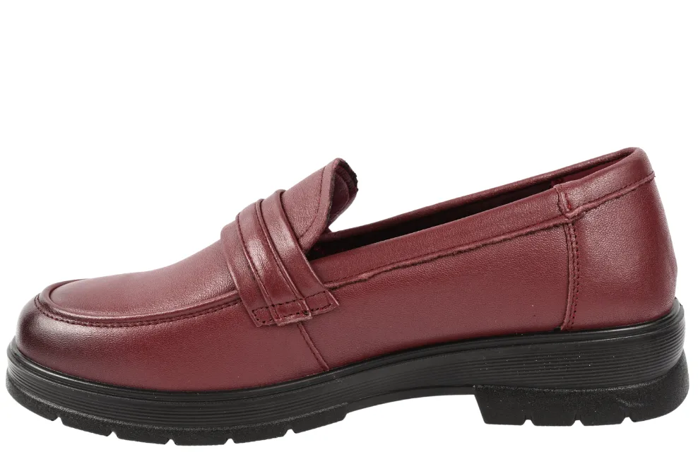 Pantofi casual, femei, FORMAZIONE, N701 bordo, piele naturala