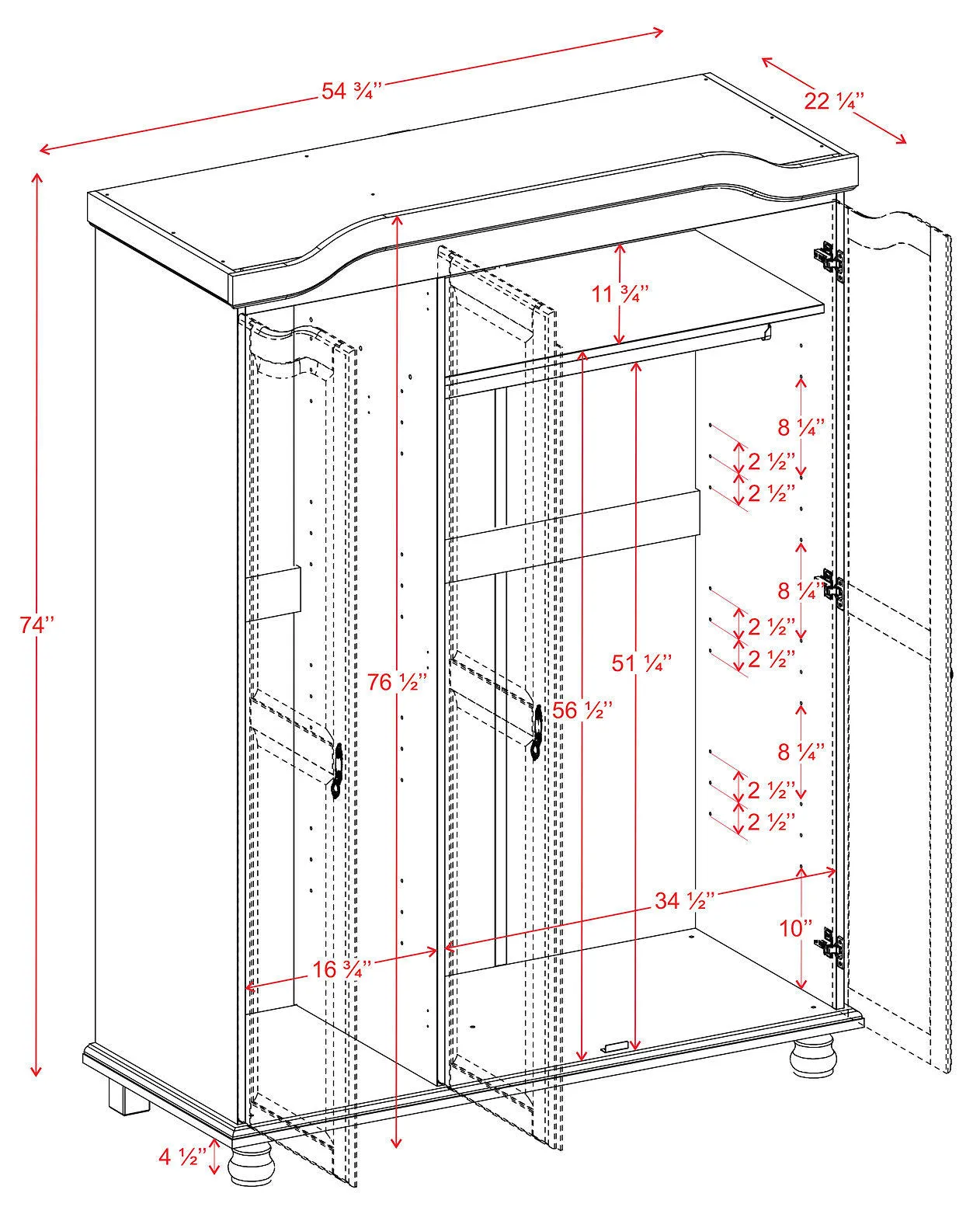 Panutre Mocha 3 Door Wardrobe with 2 Drawer