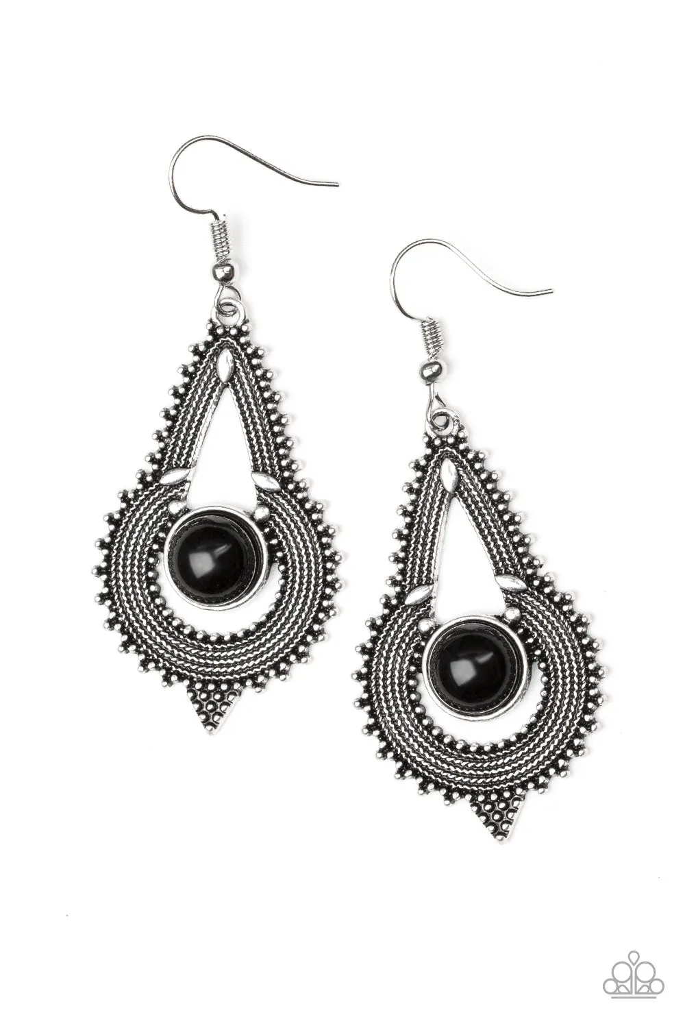 Paparazzi Earring ~ Zoomin Zumba - Black