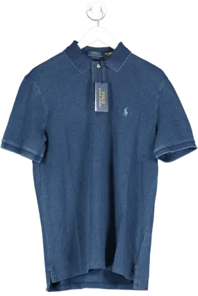 Polo Ralph Lauren Blue CLASSIC FIT Polo Pony-embroidered Cotton Polo Shirt BNWT UK S