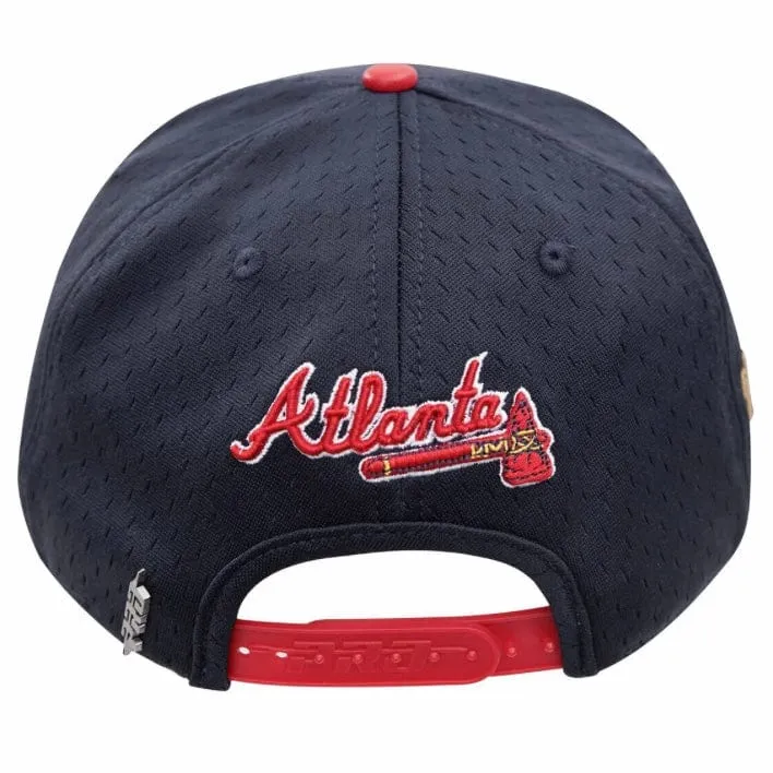 Pro Standard Atlanta Braves Logo Mesh Snapback Hat (Midnight Navy)