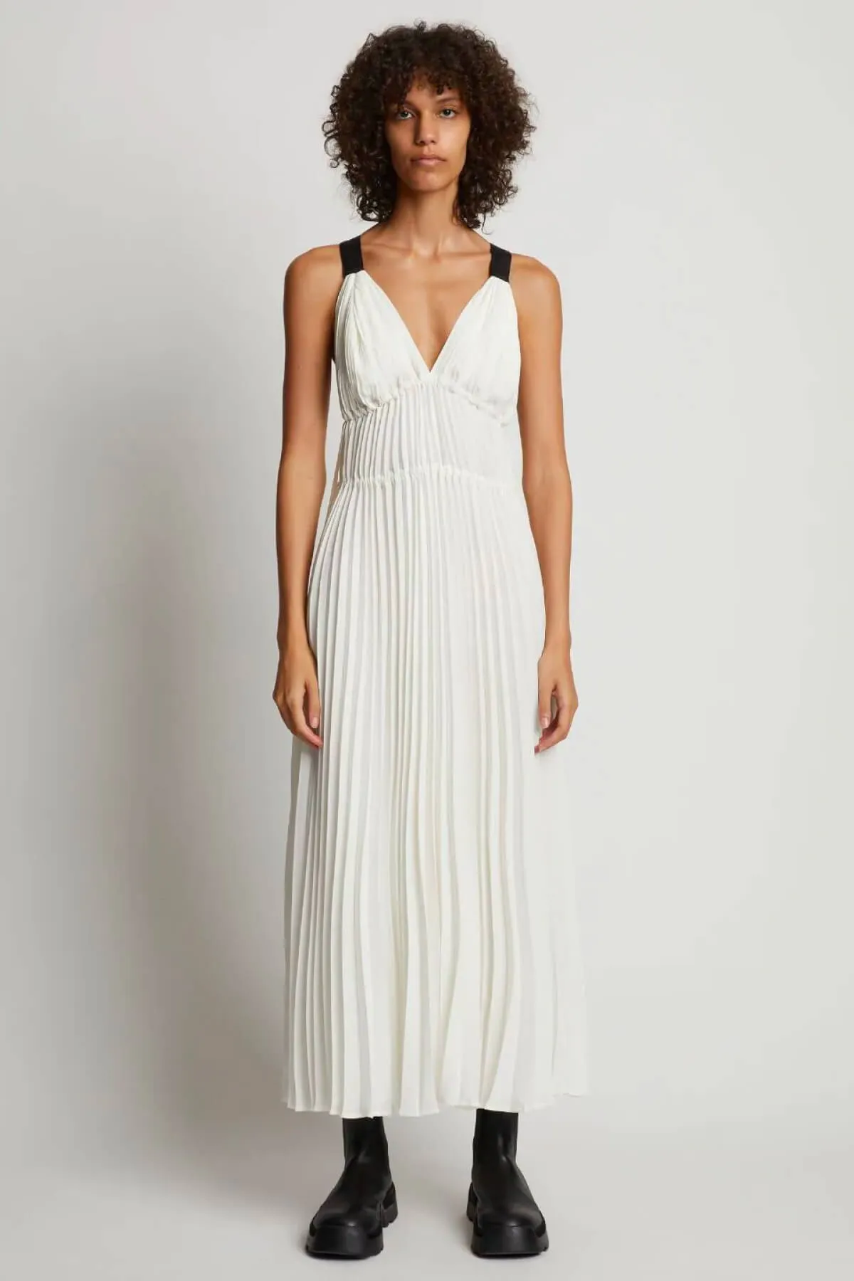 Proenza Schouler White Label Broomstick Pleated Tank Dress - Off White