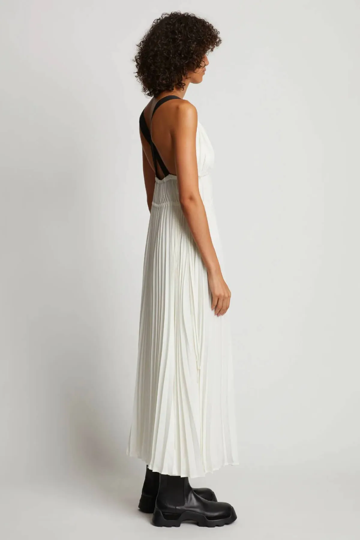 Proenza Schouler White Label Broomstick Pleated Tank Dress - Off White