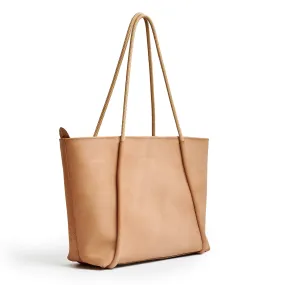 Project Dyad || Almond Inner small pocket Zipper Tote Bag