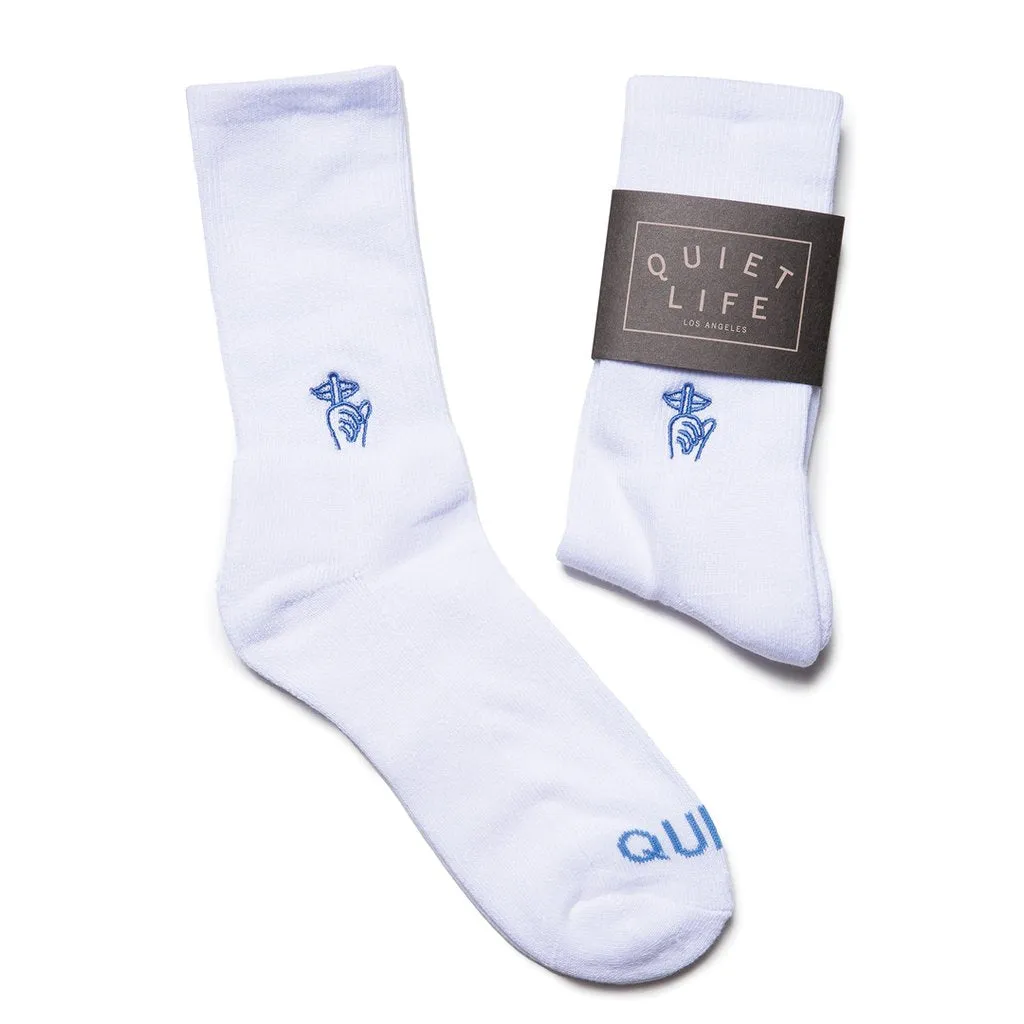 Quiet Life Shhh Sock White