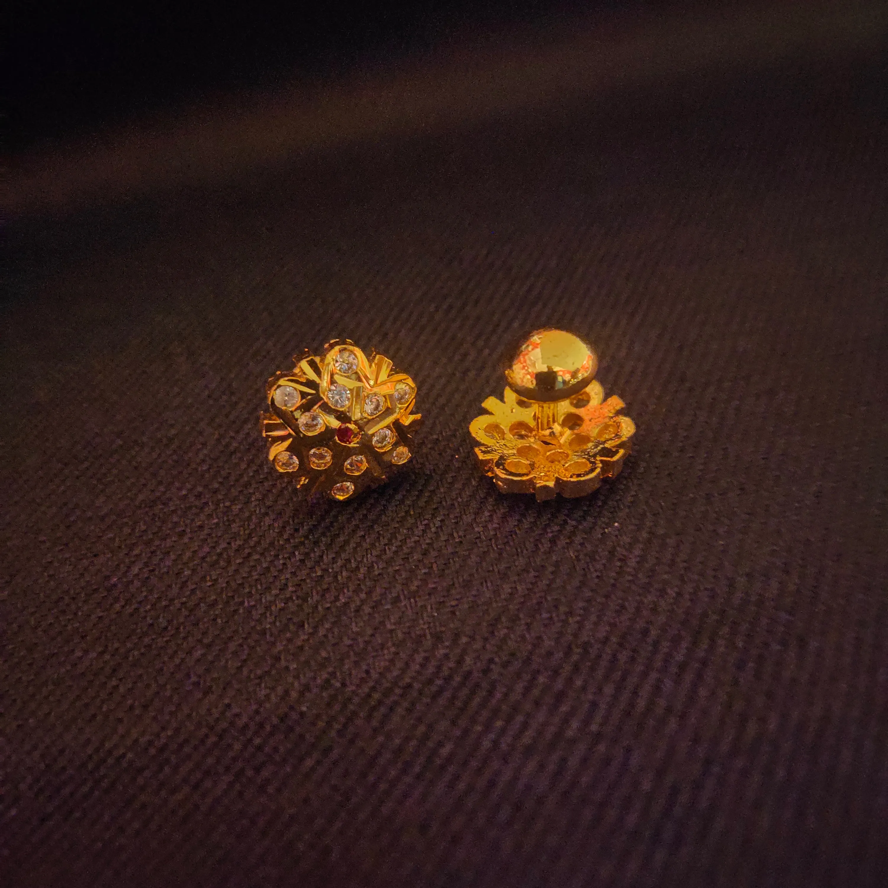 "Elegant and Stylish: Discover the Beauty of Panchloha Gatti Chatha Small Kammalu Studs Earrings by Asp Fashion Jewellery"