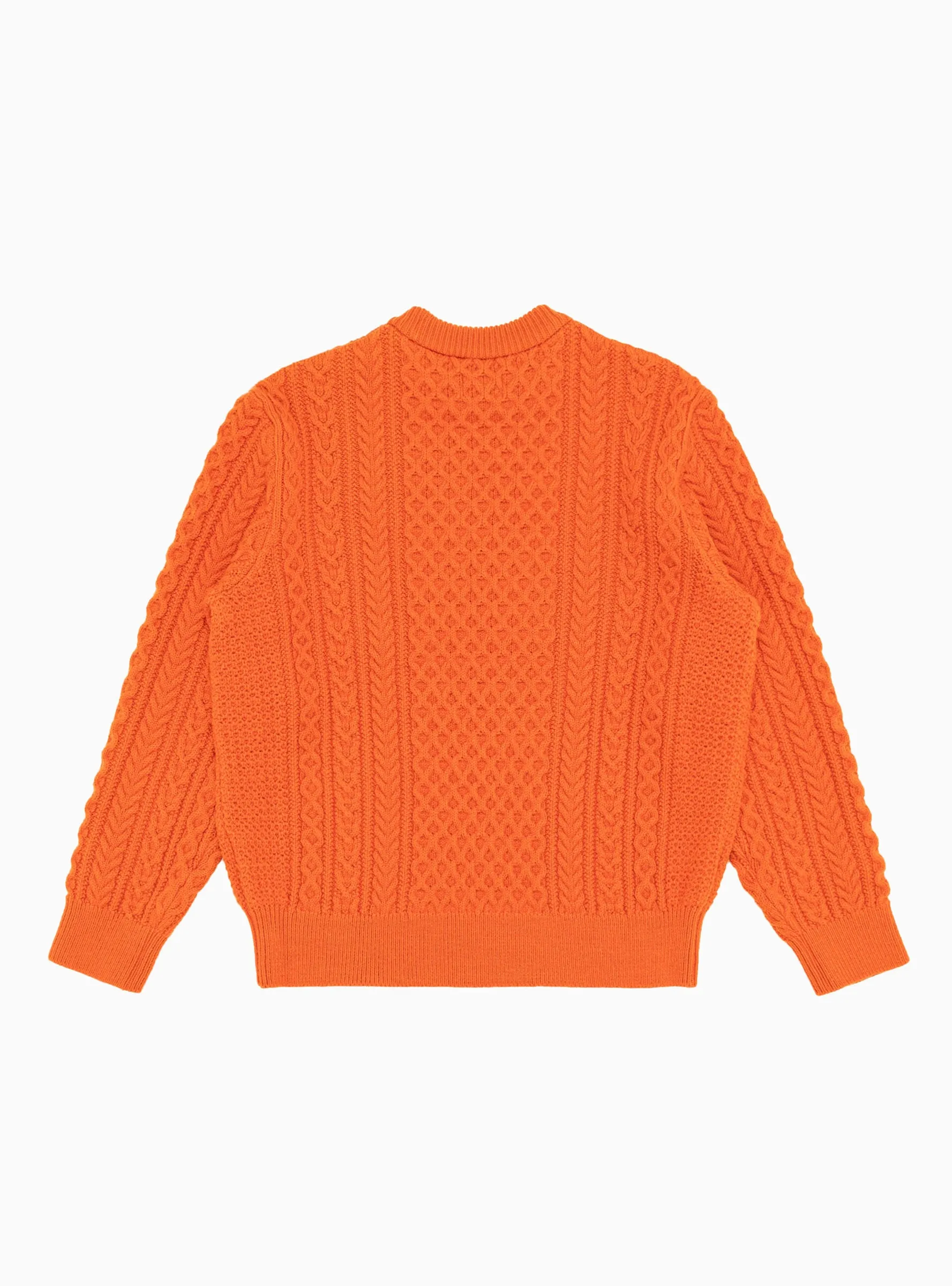 Reborn Wool Aran Sweater Orange