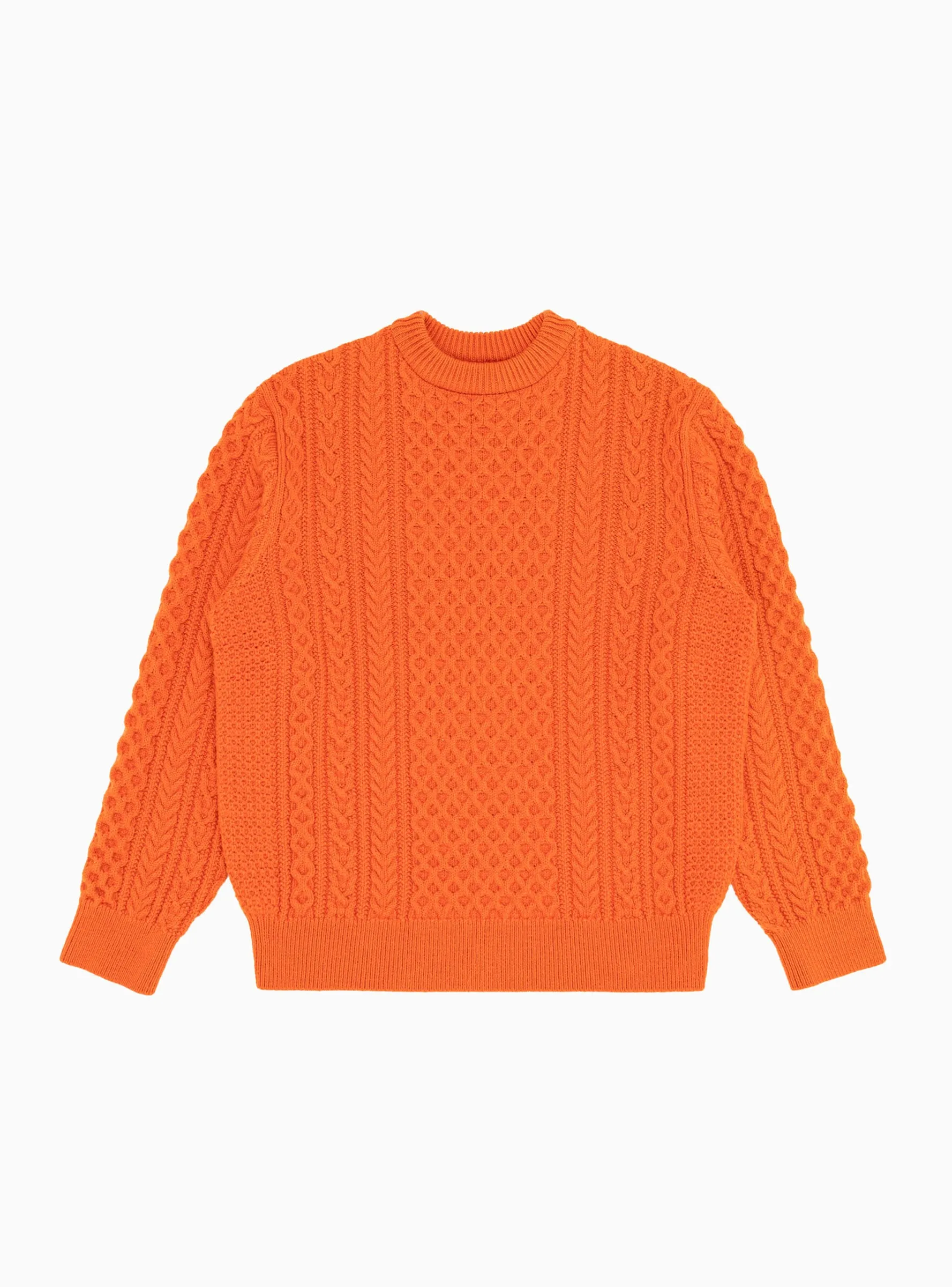 Reborn Wool Aran Sweater Orange