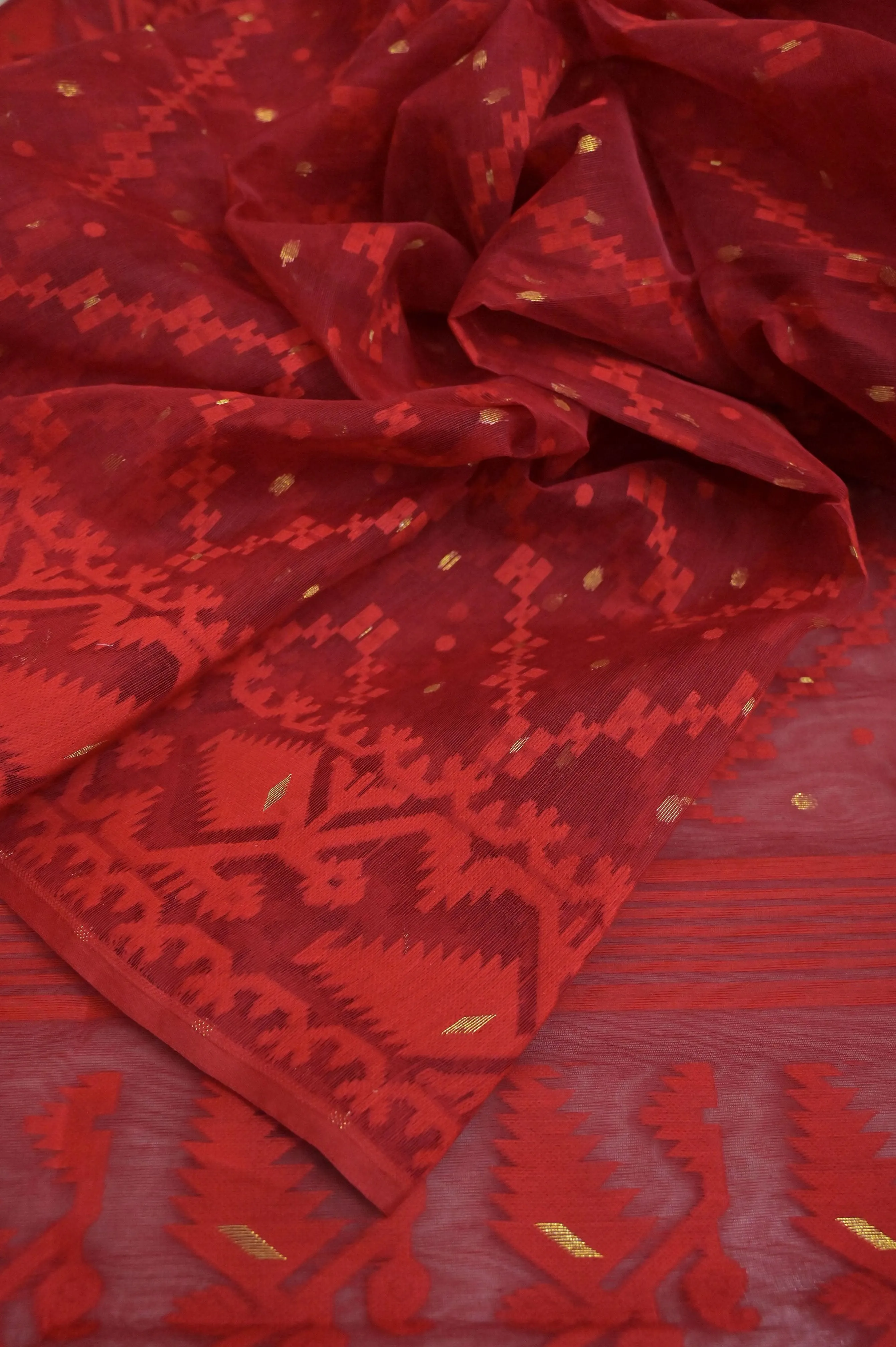 Royal Red Color Jamdani Saree