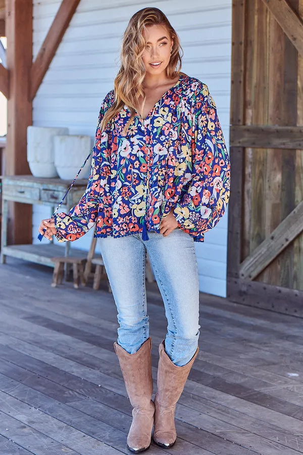 Rue Top Carnation print