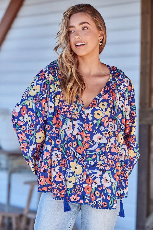 Rue Top Carnation print